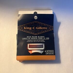Neck Razor King C Gillette Neck Razor Blade Cartridges 4 count - NEW BUT OPEN!!!